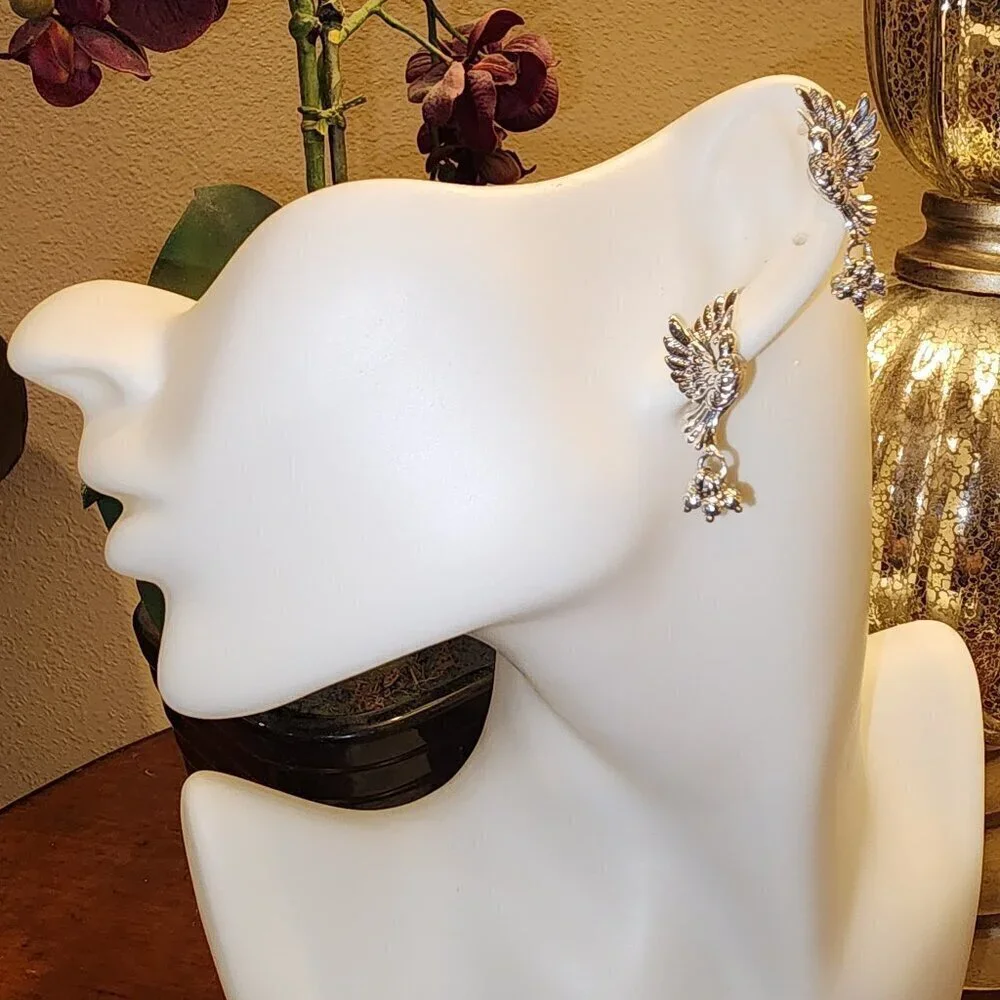 Birds in flight .925 sterling silver earrings